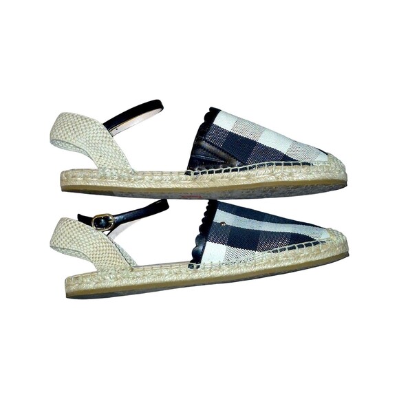 Kate Spade Black/White Plaid Bonnie Preppy Strappy Sandals Size 7.5 Leather Trim - Picture 6 of 7